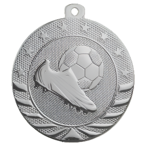 2" Custom Starbrite Soccer Medal with Neck Ribbon
