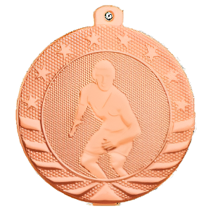 2" Starbrite Wrestling Medal with Neck Ribbon