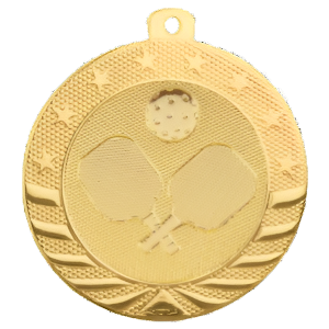 2" Starbrite Pickleball Medal with Neck Ribbon
