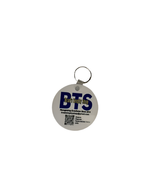 2.25" Custom Gloss White Round 2-Sided Keychain