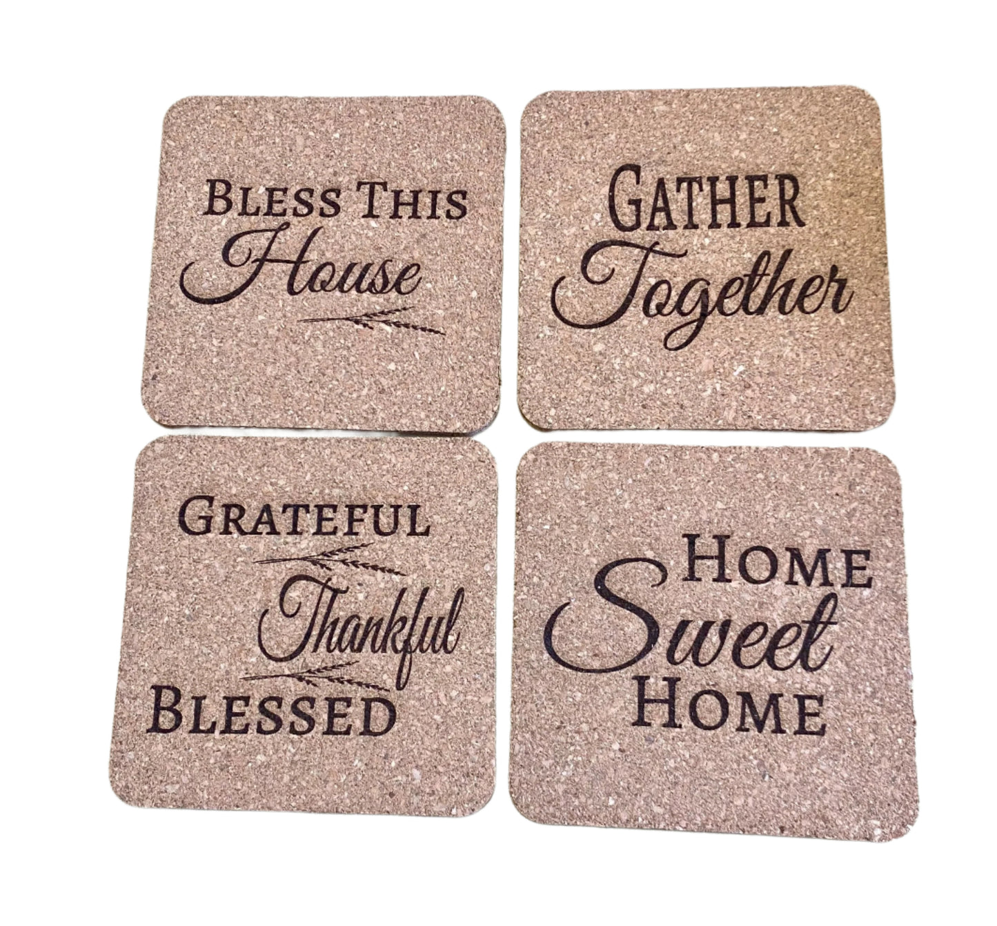 Square Cork Coasters - 4 Pack