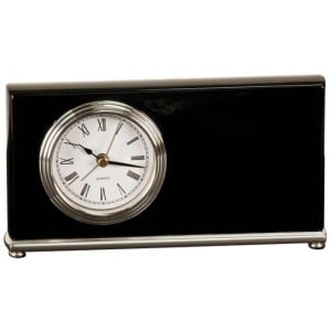 7 1/2" x 4" Custom Piano Finish Horizontal Desk Clock